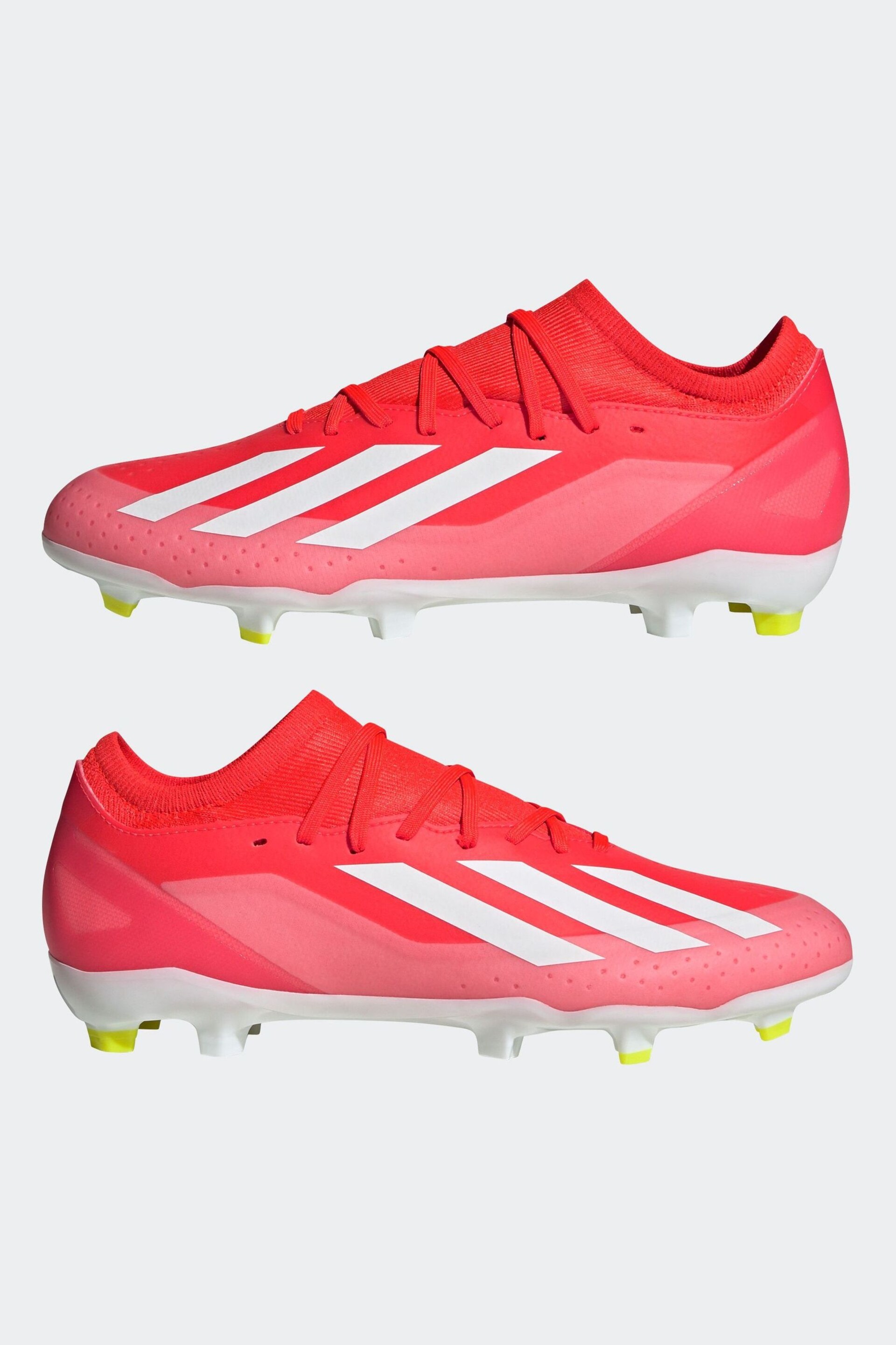 adidas Red/White Football X Crazyfast League Firm Ground Adult Boots - Image 5 of 12