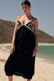 Black/White Crochet Maxi Summer Dress - Image 3 of 9