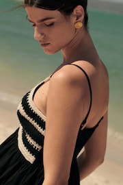Black/White Crochet Maxi Summer Dress - Image 7 of 9