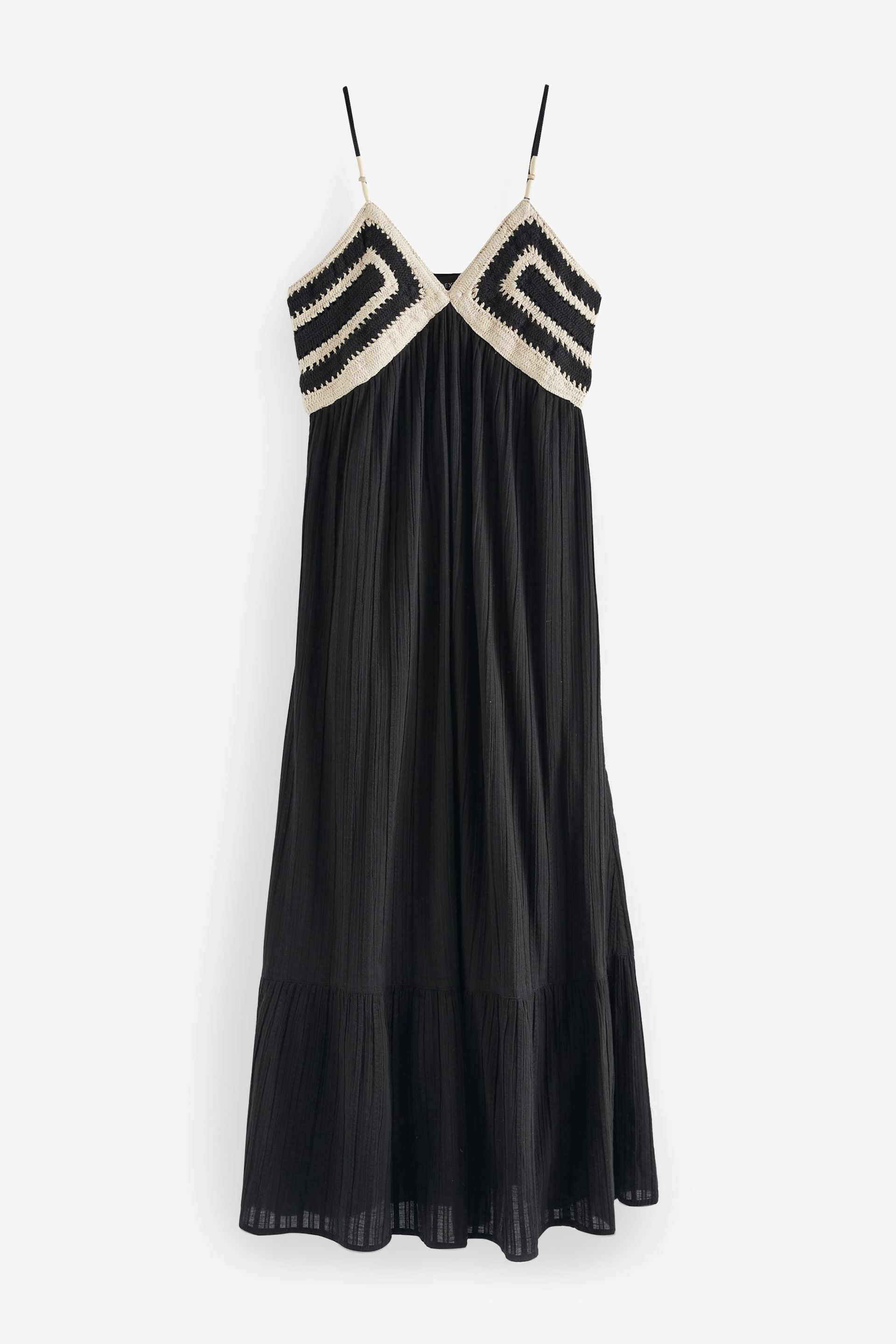 Black/White Crochet Maxi Summer Dress - Image 8 of 9
