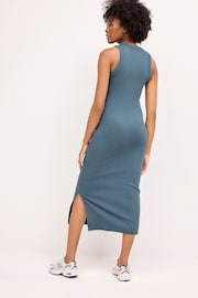 Blue Maternity Ribbed Dress - Image 3 of 8