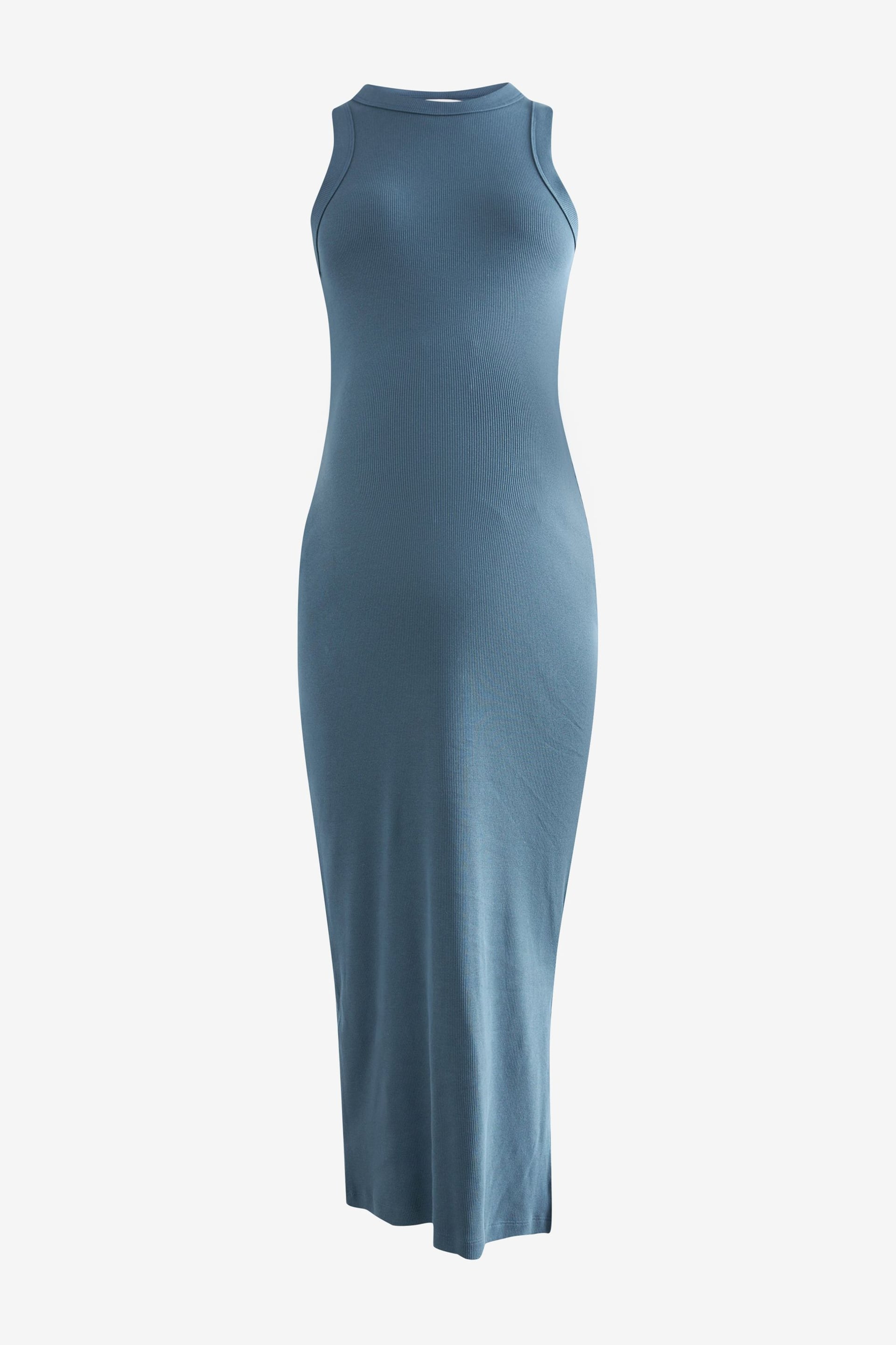 Blue Maternity Ribbed Dress - Image 6 of 8