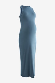 Blue Maternity Ribbed Dress - Image 7 of 8