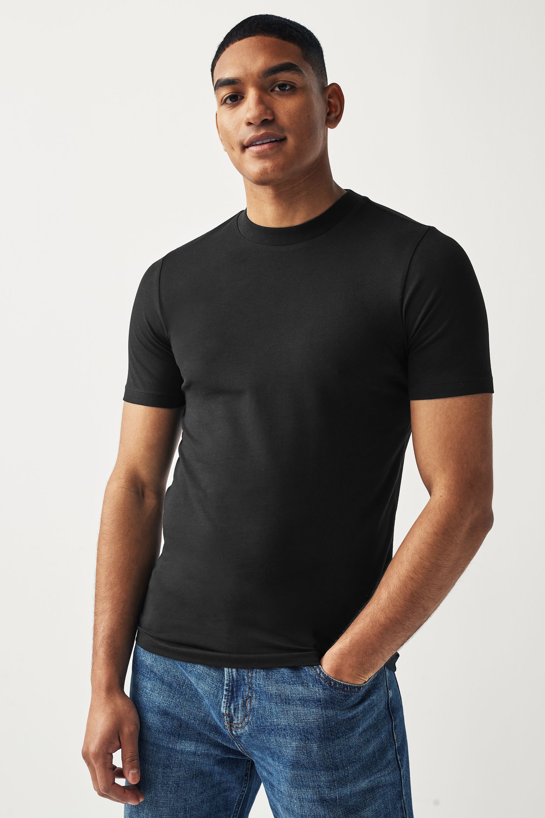 Muscle fit black jumper hot sale