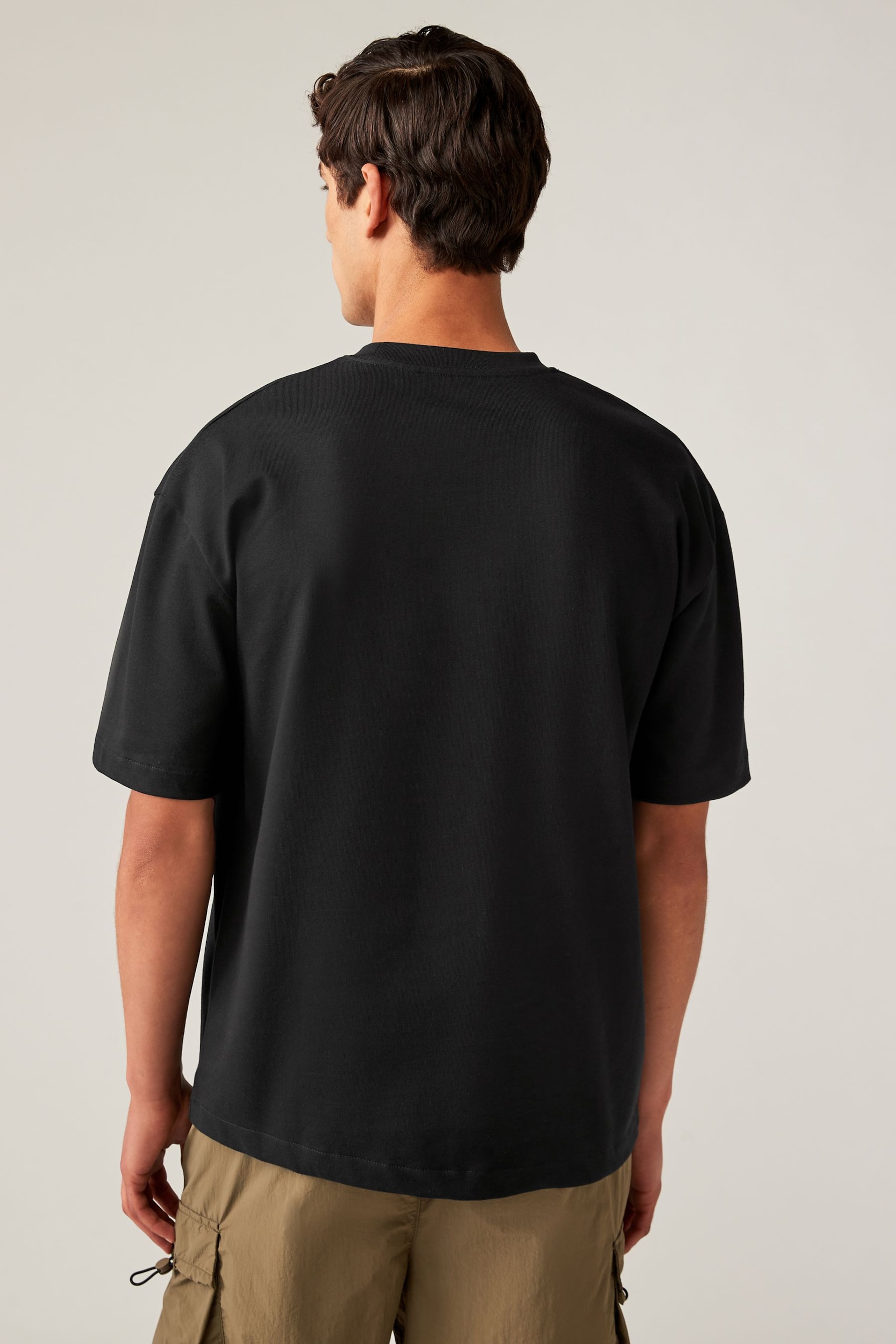 Black Relaxed Fit Heavyweight T-Shirts 3 Pack - Image 4 of 10