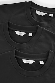 Black Relaxed Fit Heavyweight T-Shirts 3 Pack - Image 9 of 10