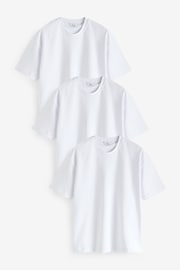 White Relaxed Fit Heavy weight T-Shirts 3 Pack - Image 5 of 8