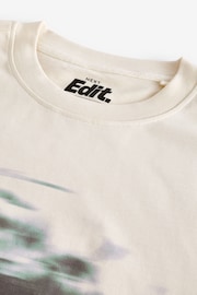 Ecru Statue Blur Relaxed Fit Urban Graphic Front Print T-Shirt - Image 2 of 3