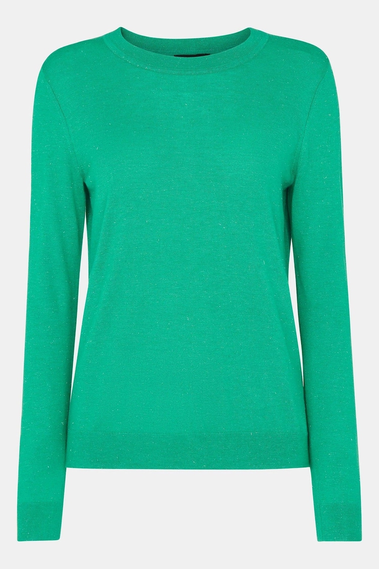 Whistles Green Annie Sparkle Crew Neck Jumper - Image 5 of 5