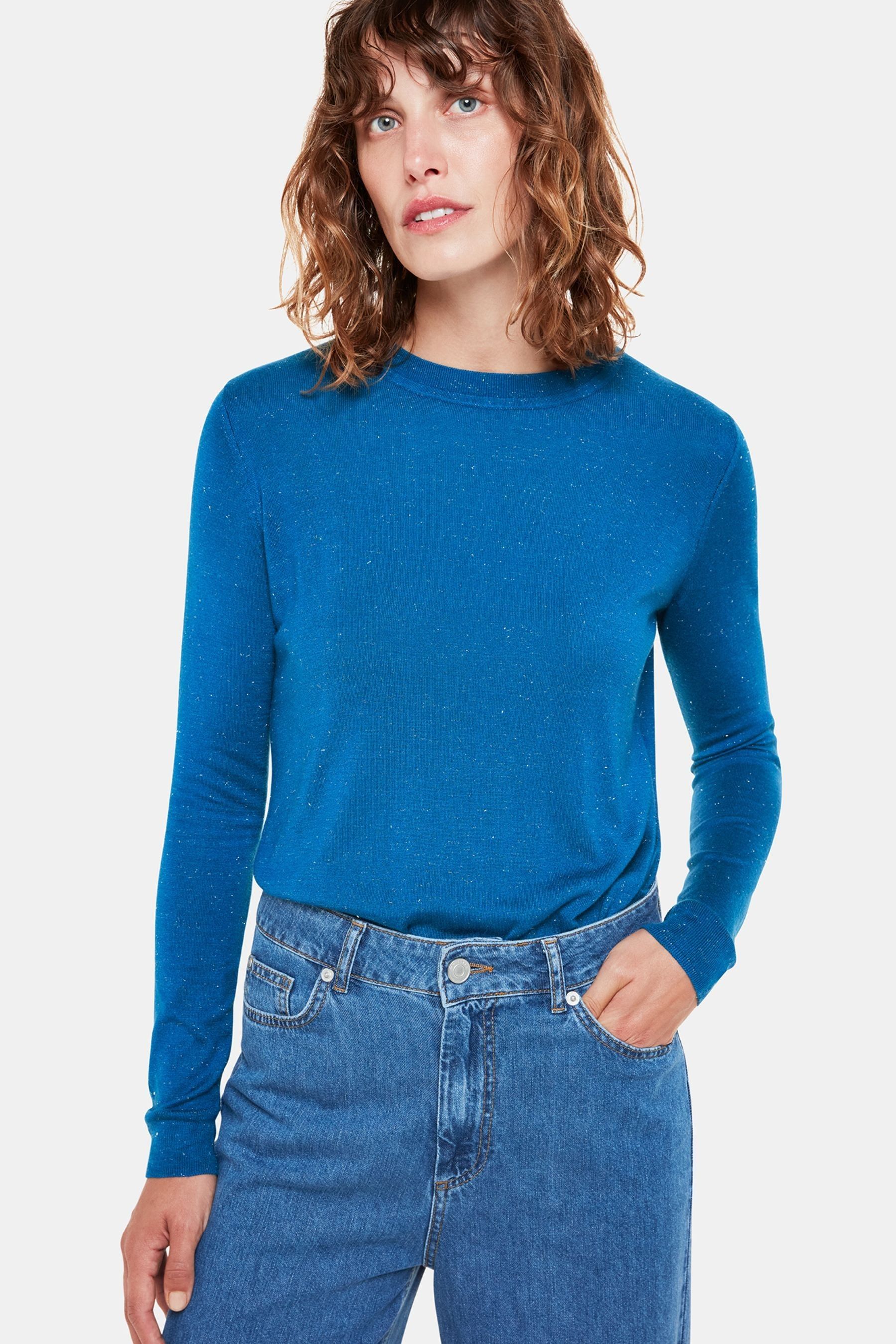 Buy Whistles Blue Annie Sparkle Crew Neck Jumper from Next Germany