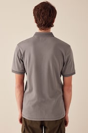 Charcoal Grey Inject Colourblock Polo Shirt - Image 4 of 8