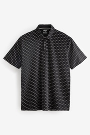 Black Short Sleeve Polka Dot Polo Shirt - Image 5 of 8