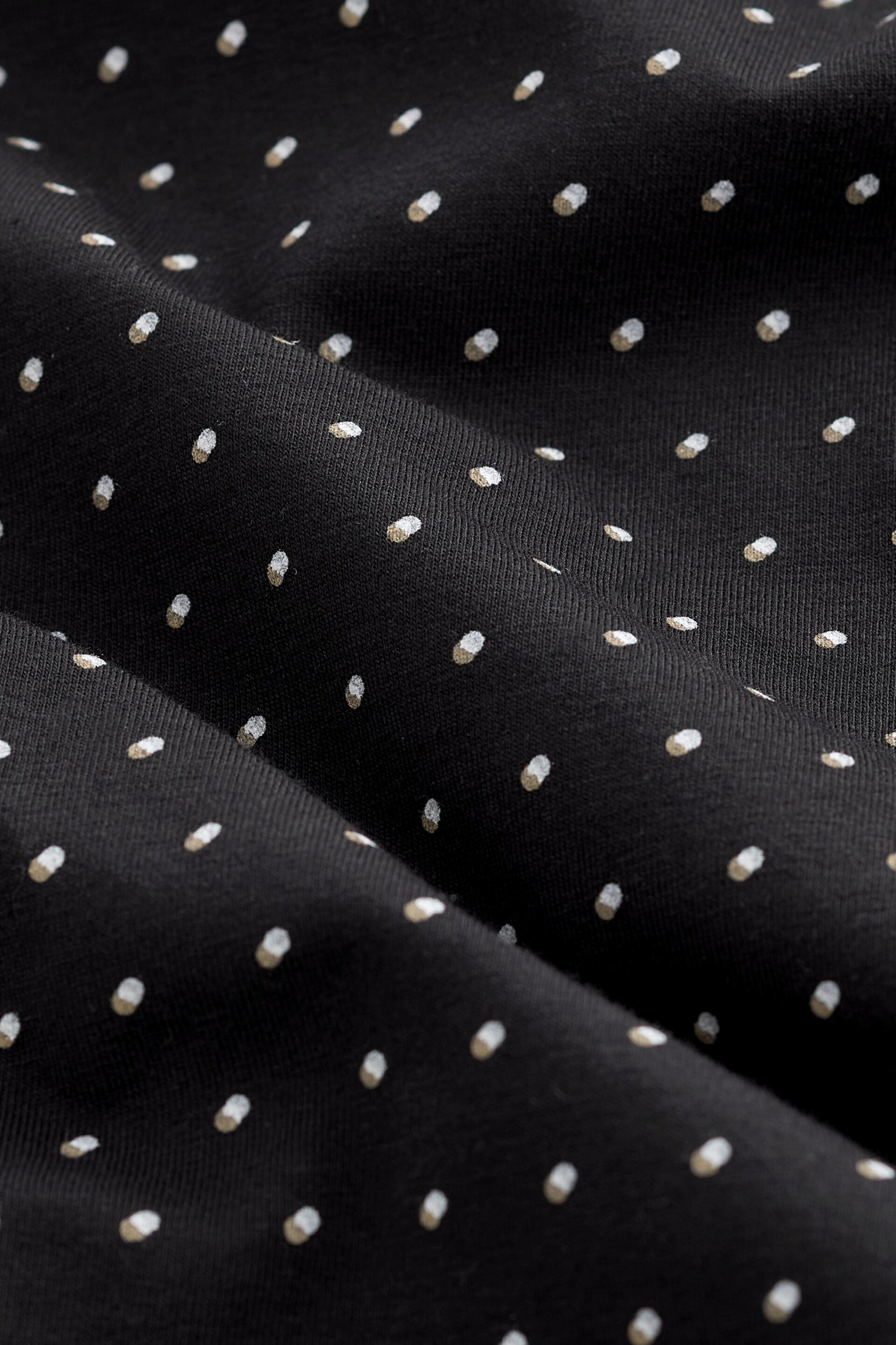 Black Short Sleeve Polka Dot Polo Shirt - Image 7 of 8