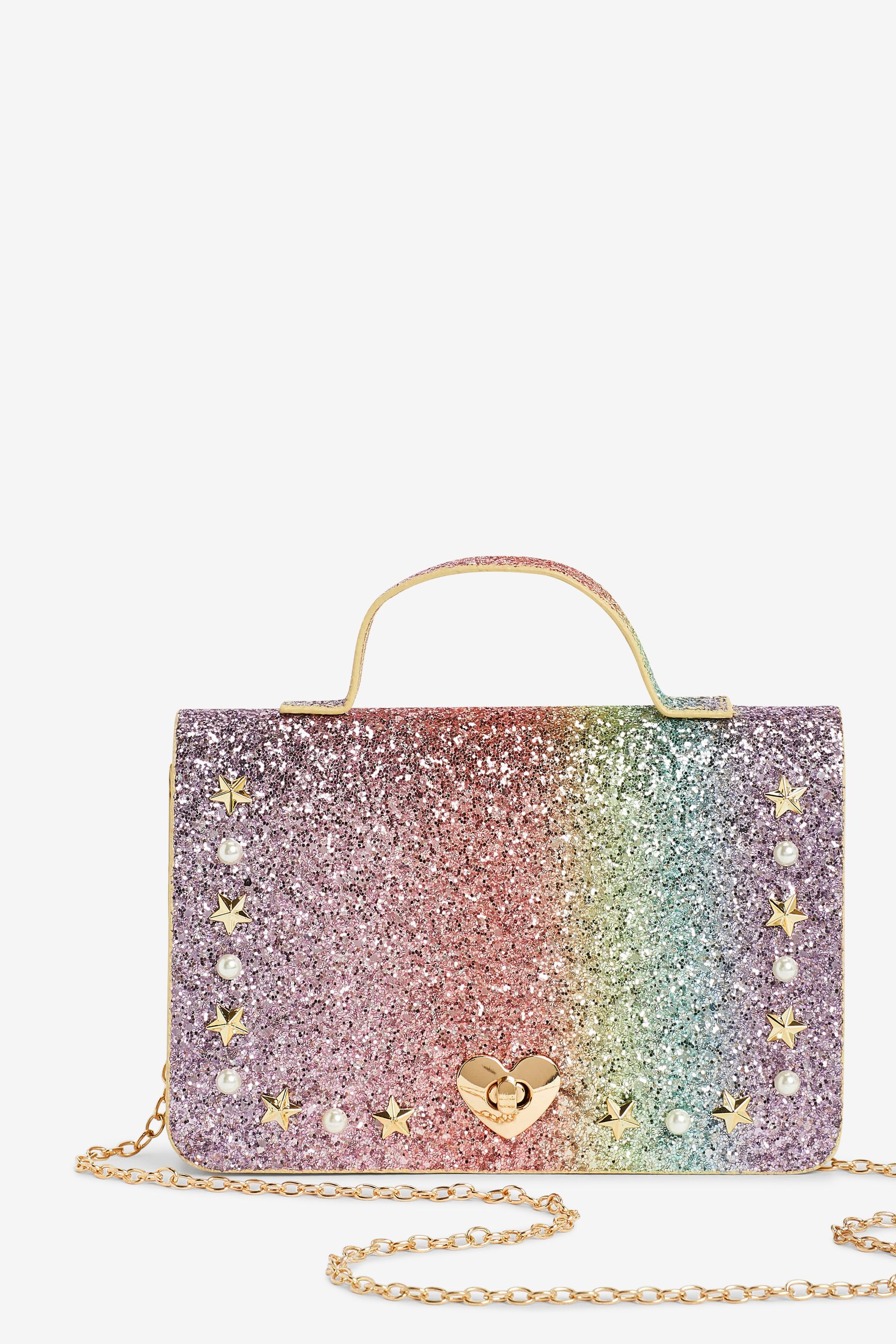 Buy Monsoon Pink Over The Rainbow Glitter Satchel Bag from the Next UK online shop