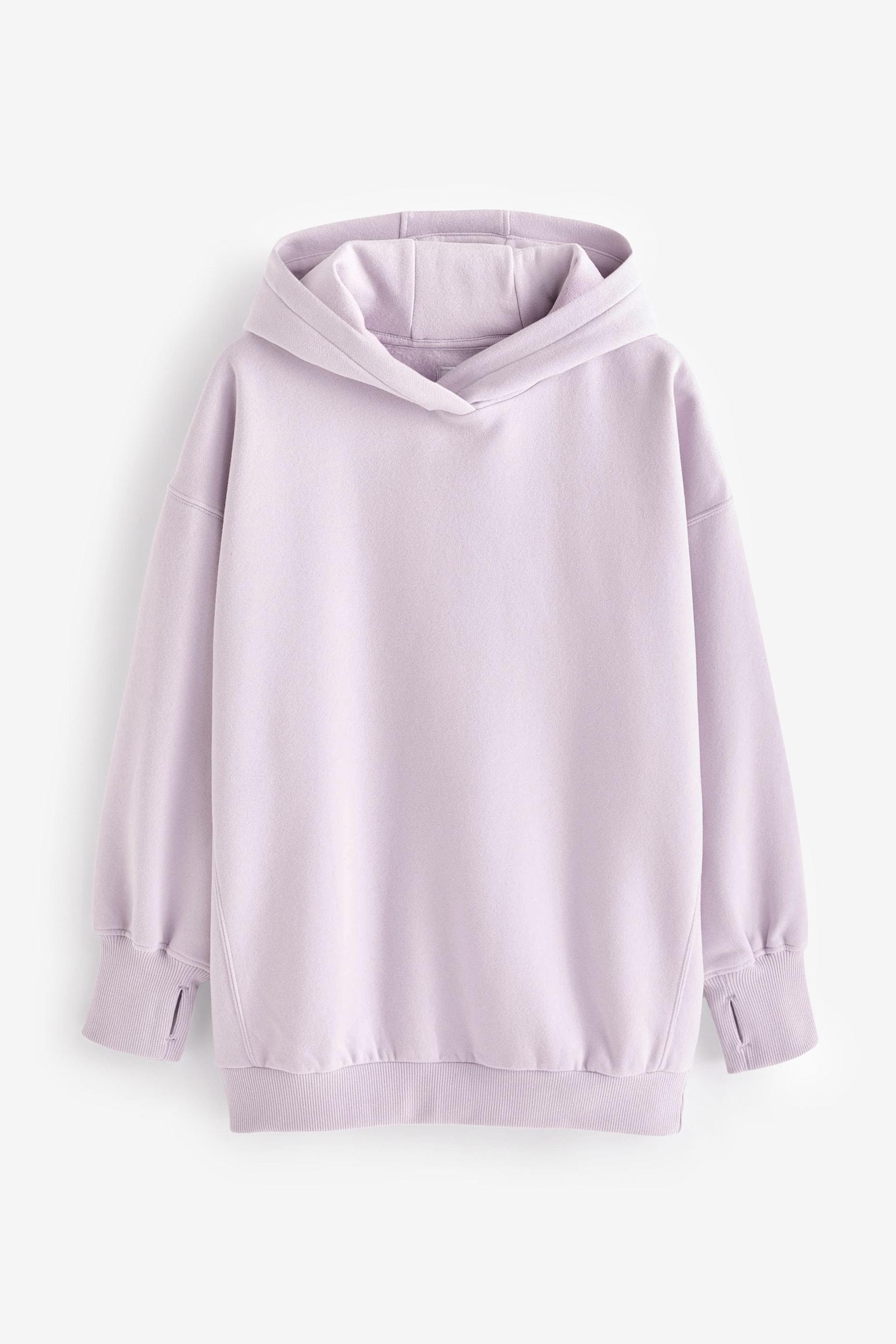 Lilac Purple Oversized Relaxed Fit Active Longline Overhead Hoodie - Image 2 of 4