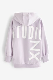 Lilac Purple Oversized Relaxed Fit Active Longline Overhead Hoodie - Image 3 of 4