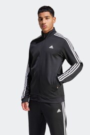 adidas Black Sportswear Essentials Warm Up 3 Stripes Track Top - Image 1 of 6