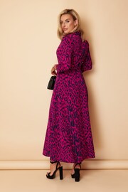 Girl In Mind Purple and Navy Leopard Petite Angela Shirt Maxi Dress - Image 2 of 4