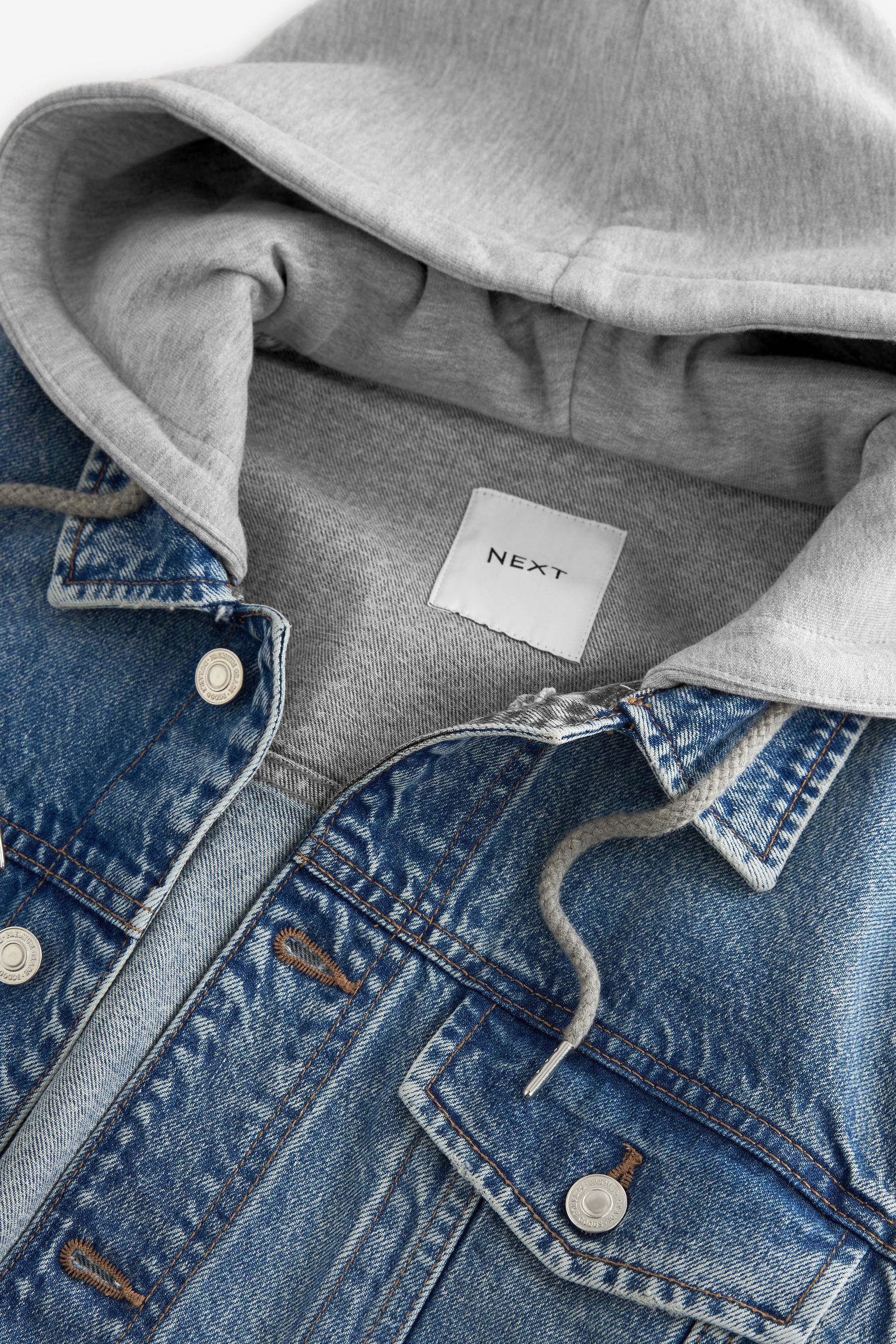 Blue jersey hoodie denim jacket sale