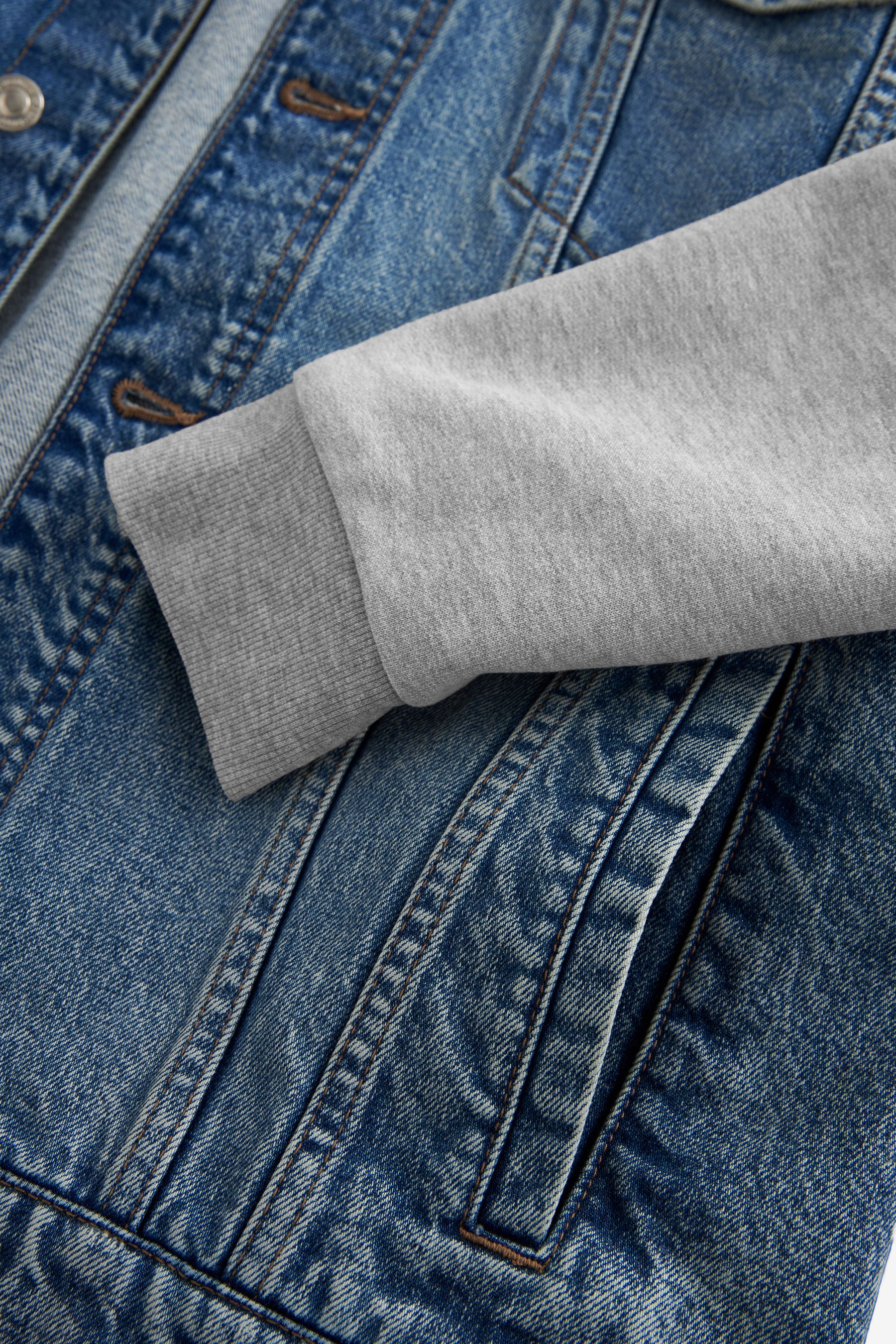Blue denim blazer online