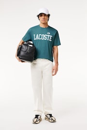 Lacoste French Iconics Varsity Logo 100% Cotton T-Shirt - Image 3 of 6