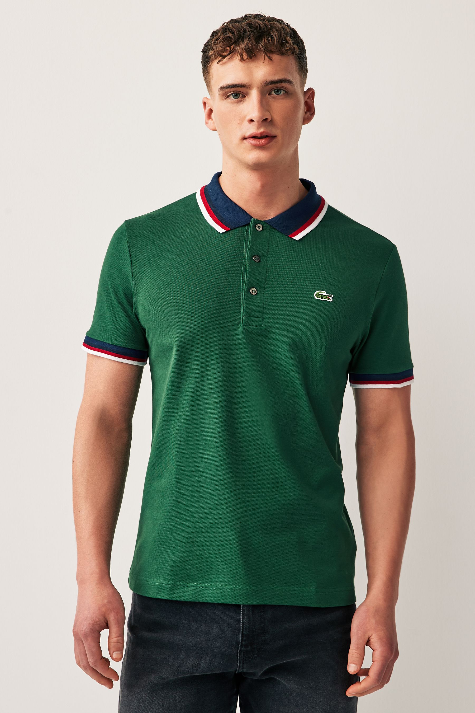 Buy Lacoste Contrast Collar Polo Shirt from Next Luxembourg