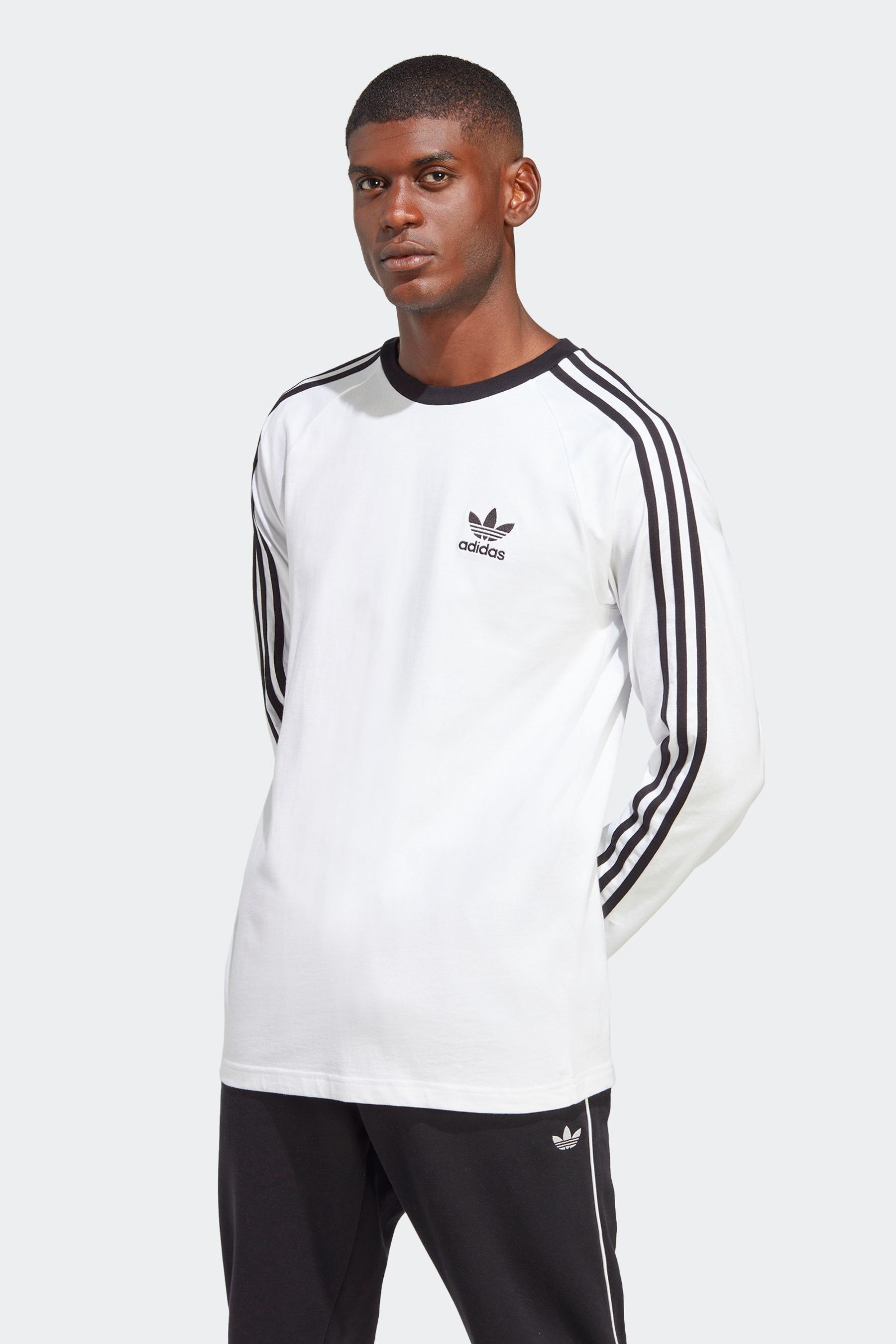 adidas Originals White Adicolour Classics 3 Stripes Long Sleeve Top