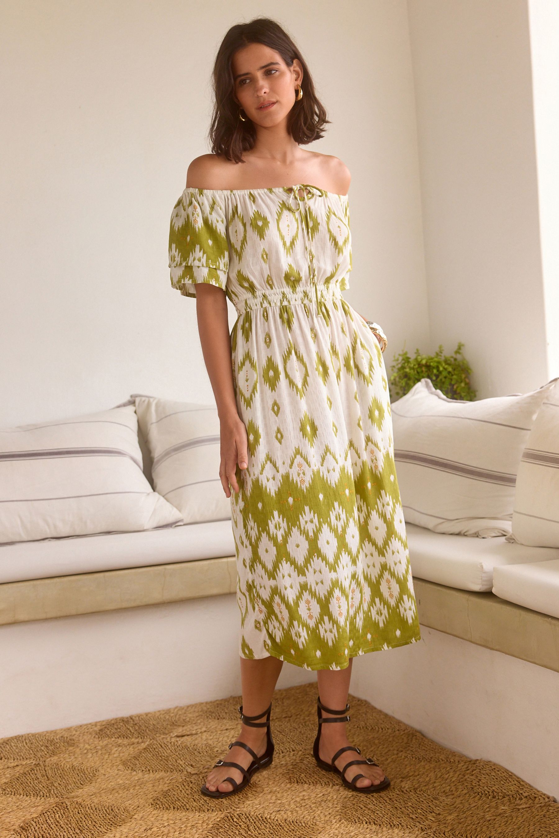 White off the shoulder summer dress top