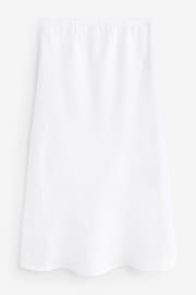 White Premium 100% Linen Midi Skirt - Image 10 of 11