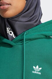 adidas Originals Green Adicolor 3-Stripes Oversized Hoodie - Image 4 of 6