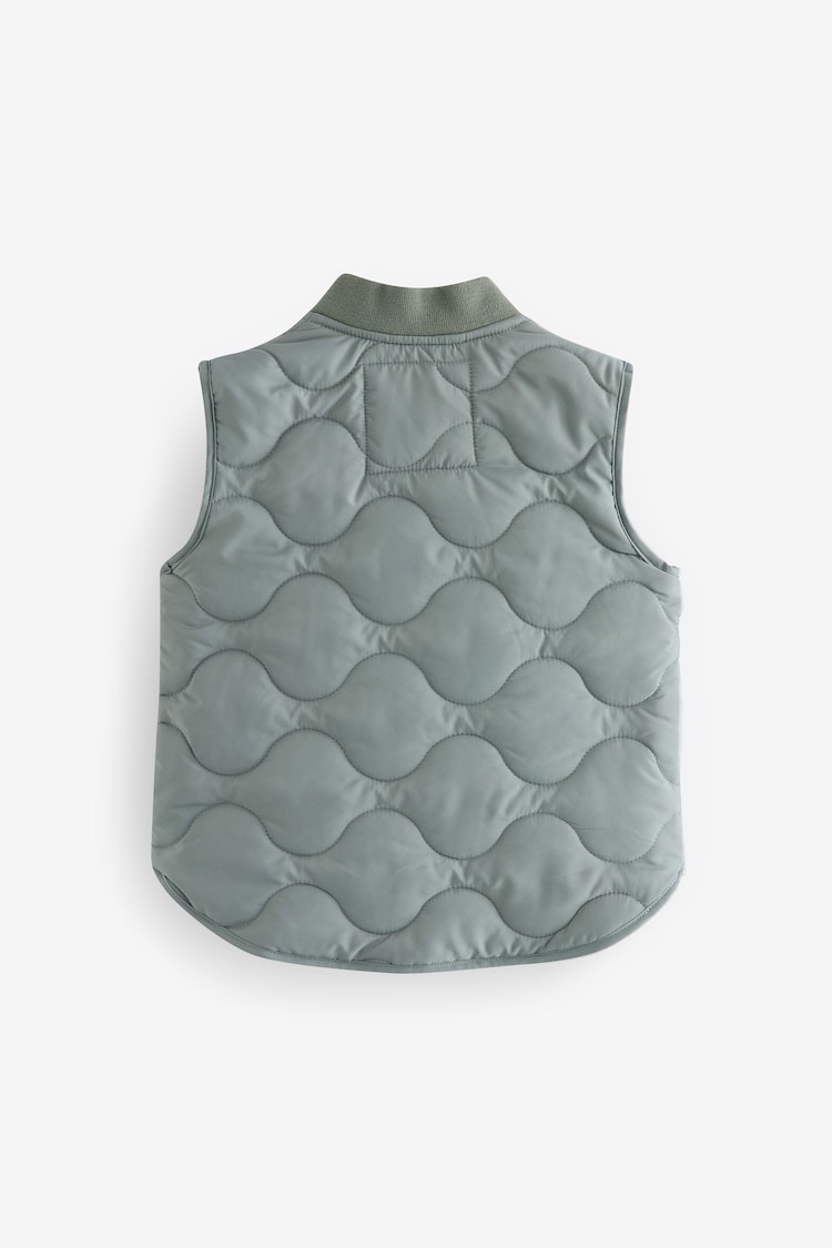 Sage Green Quilted Gilet (3mths-10yrs) - Image 2 of 4