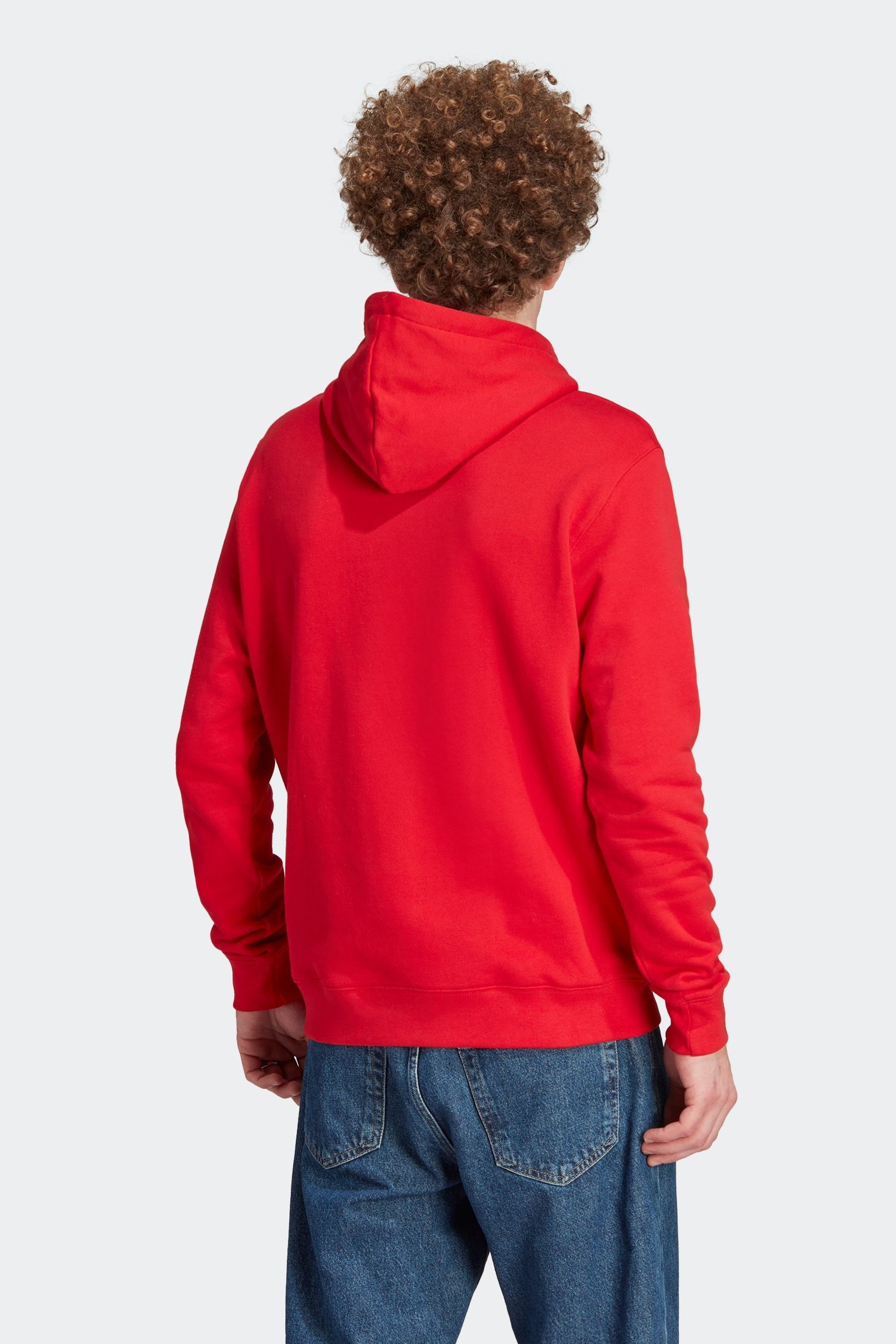 Mens red trefoil adidas hoodie outlet