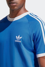 adidas Blue Adicolor Classics 3-Stripes 100% Cotton  T-Shirt - Image 5 of 7