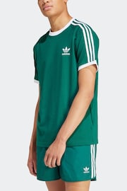 adidas Originals Green Adicolor Classics 3-Stripes T-Shirt - Image 1 of 6