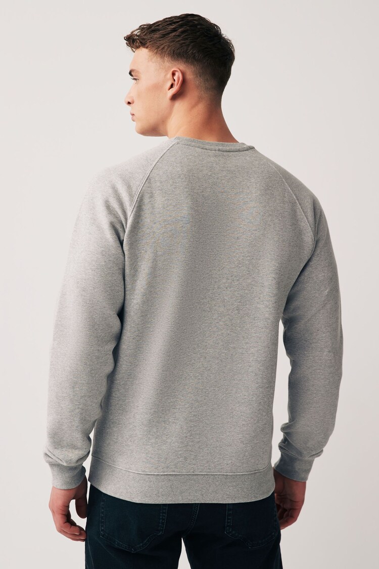 adidas Originals Grey Trefoil Essentials Crew Neck Sweatshirt - Image 2 of 5