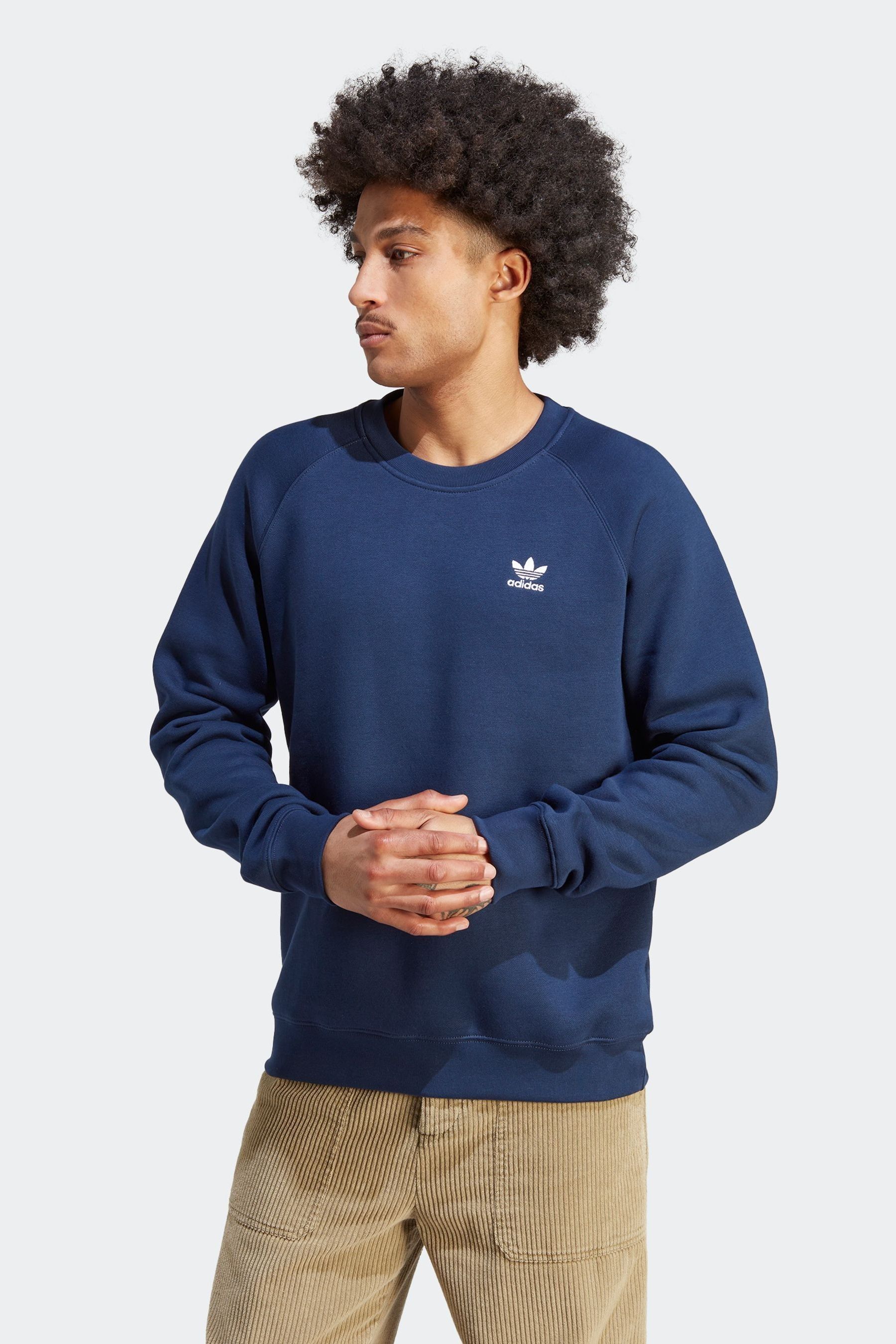 Buy adidas Originals Blue Trefoil Essentials Crew Neck Sweatshirt from Next Austria