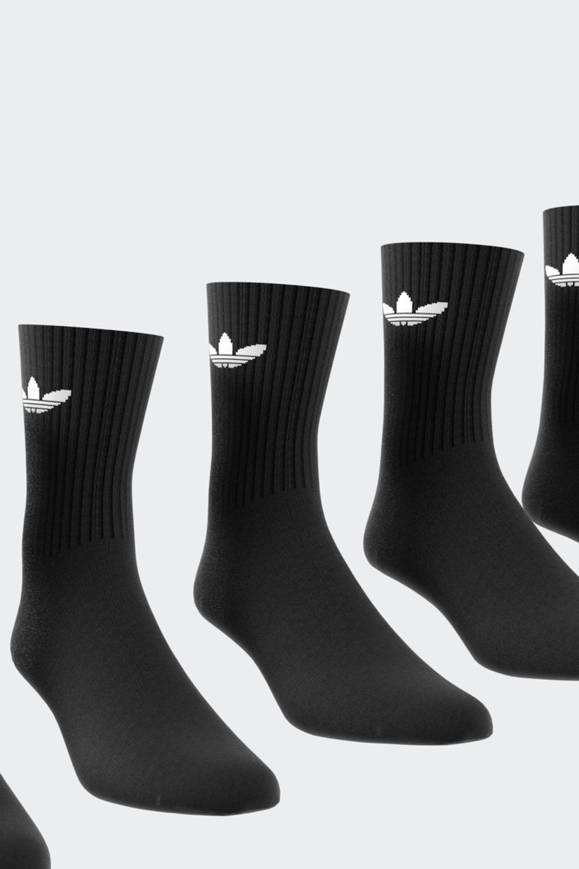 adidas Black Tre Crew Socks 6 Pack - Image 2 of 9