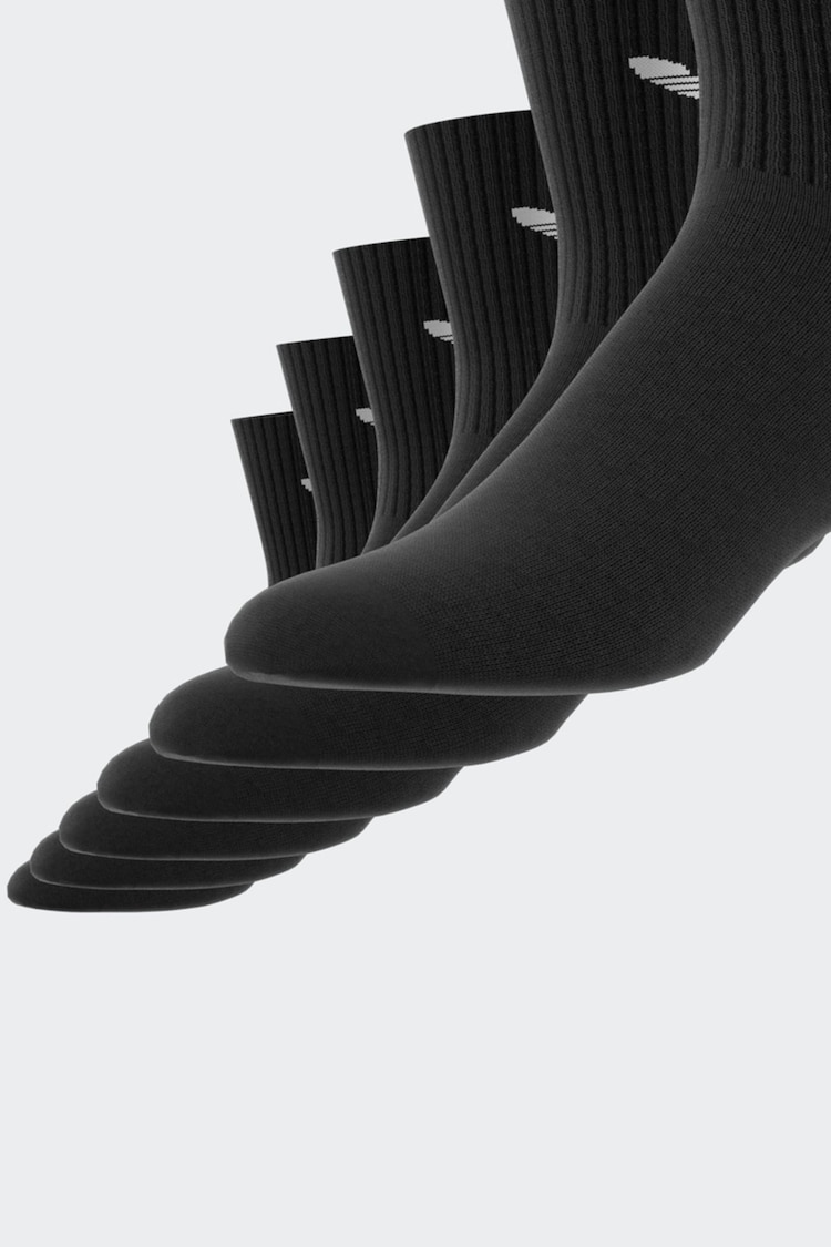 adidas Black Dark Trefoil Crew Socks 3 Pack - Image 9 of 9