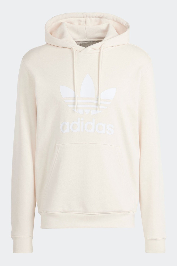 adidas Originals White 100% Cotton Adicolor Classics Trefoil Hoodie - Image 7 of 7