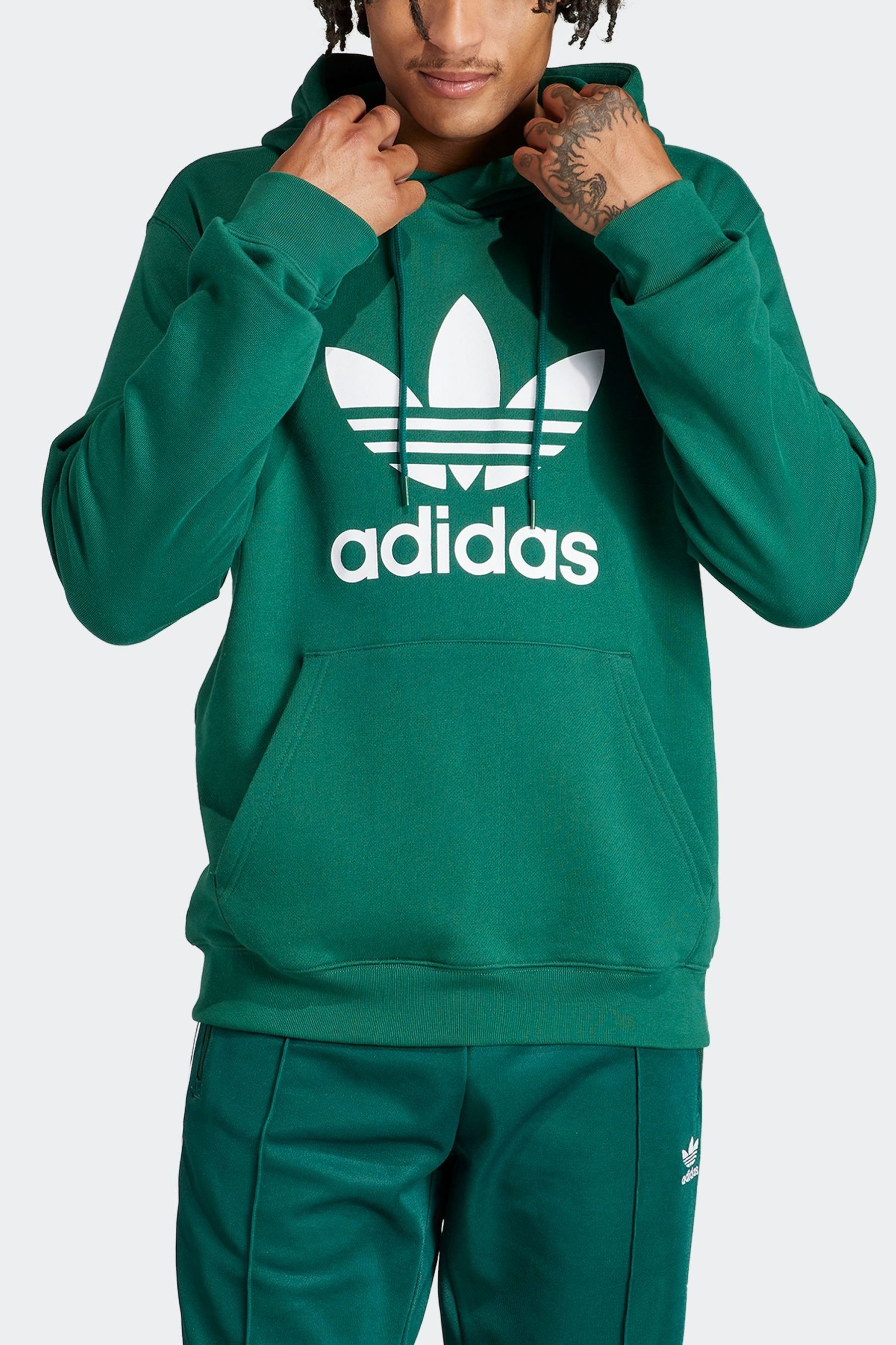 Trefoil hoodie green sales