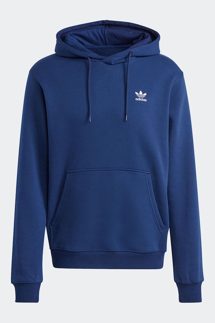 adidas Originals Blue Dark Trefoil Essentials Hoodie - Image 4 of 4