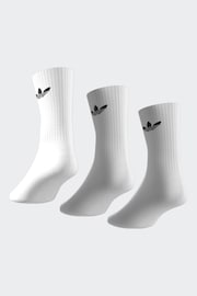 adidas Originals Off White Cushion Crew Socks 3 Pack - Image 5 of 8