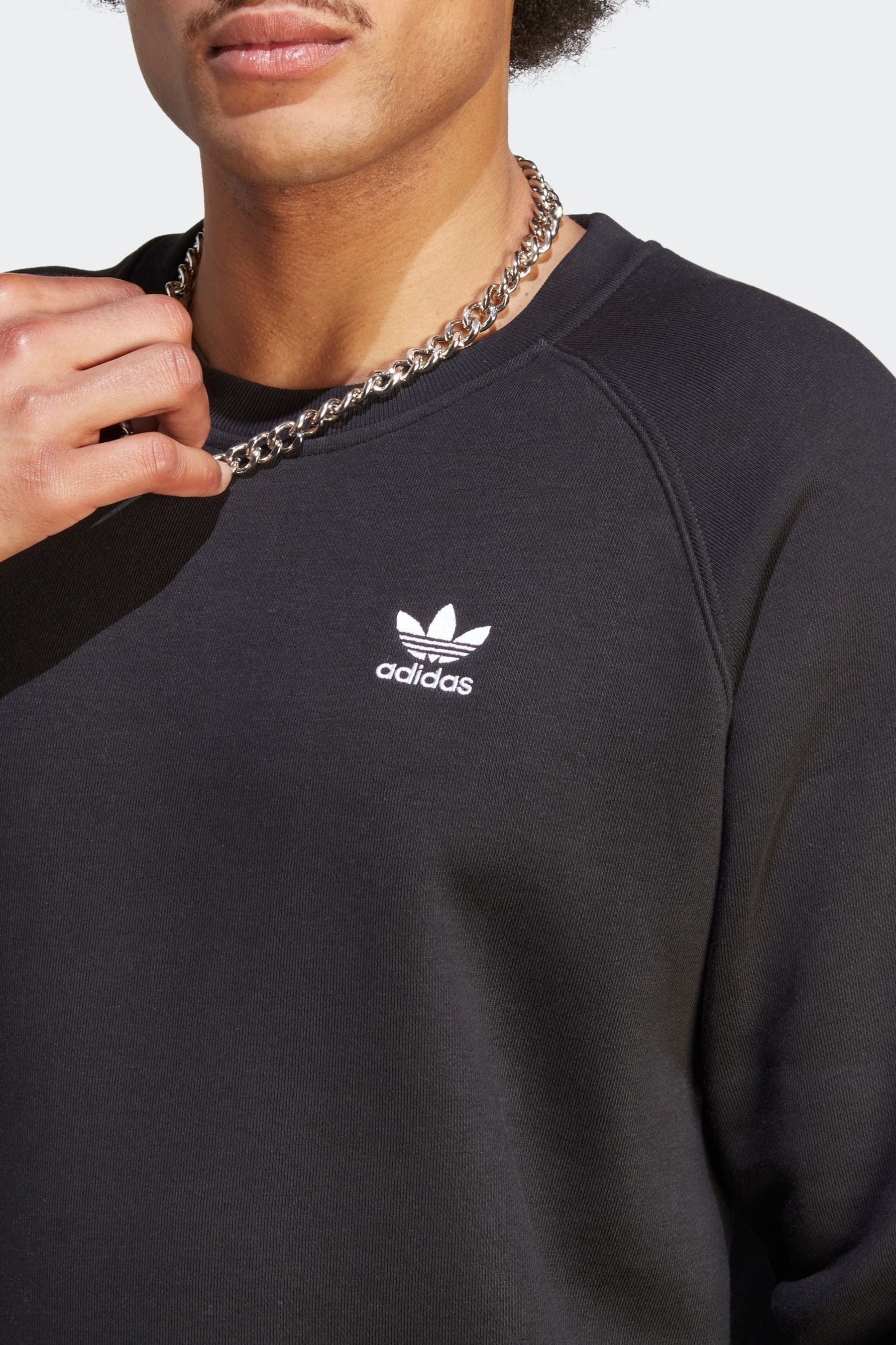 adidas Originals Black Trefoil Essentials Crew Neck Sweatshirt