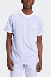 adidas Purple Light Adicolour Classics 100% Cotton 3-Stripes T-Shirt - Image 3 of 8