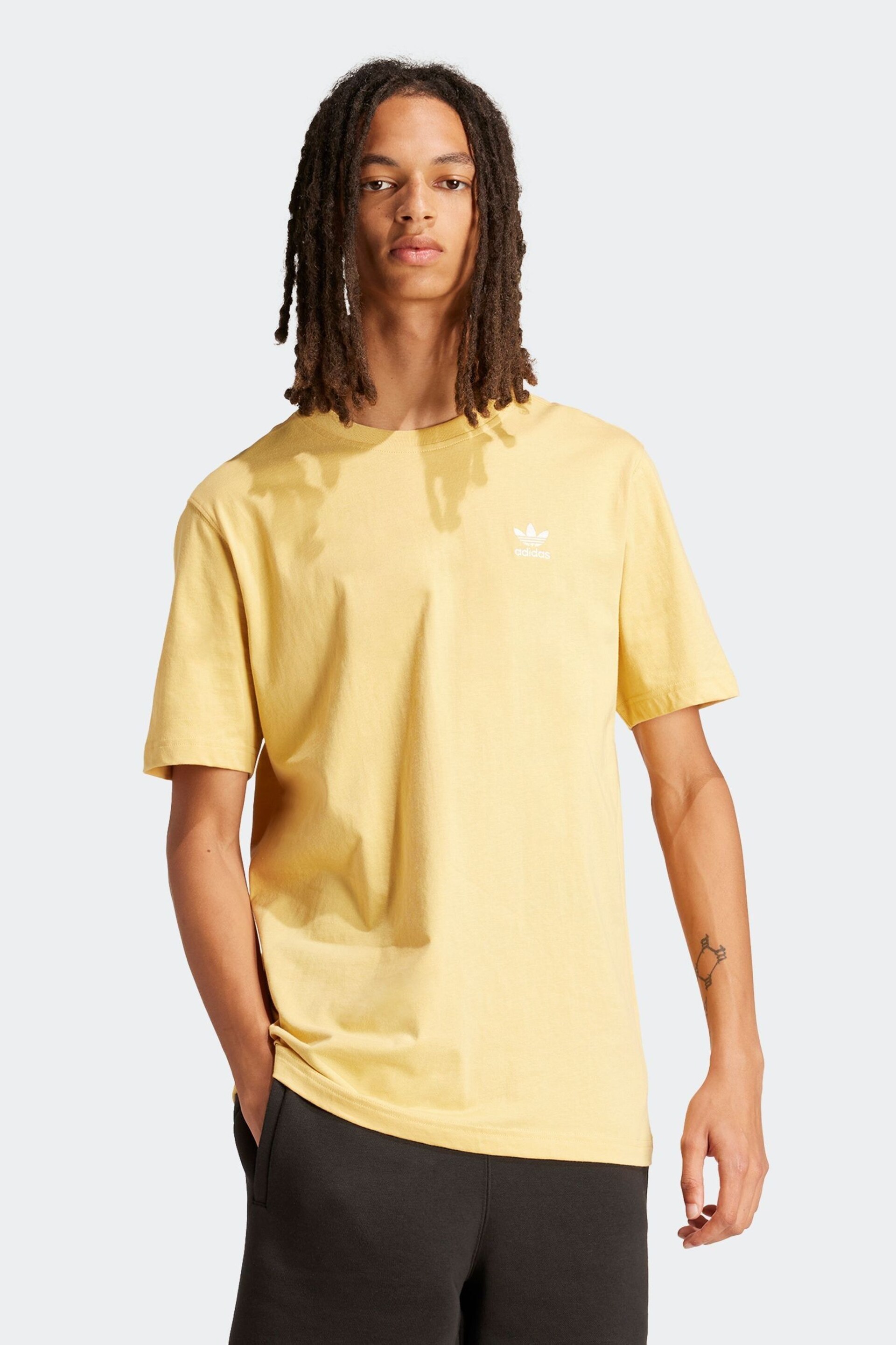 adidas Originals Yellow Trefoil Essentials T-Shirt - Image 1 of 7