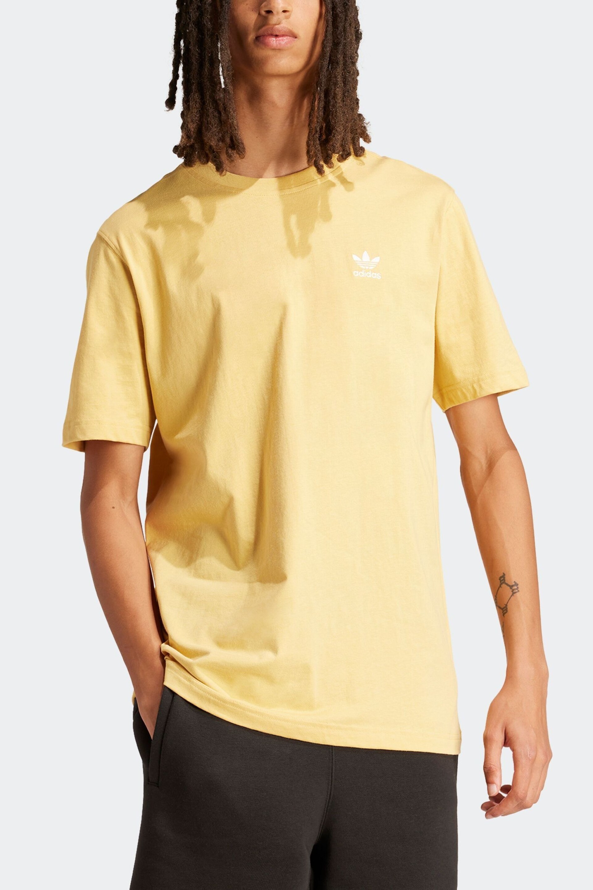 adidas Originals Yellow Trefoil Essentials T-Shirt - Image 5 of 7