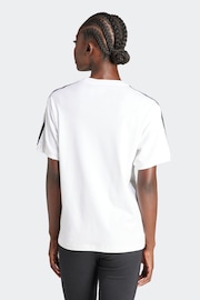 adidas White 3 Stripe T-Shirt - Image 4 of 8