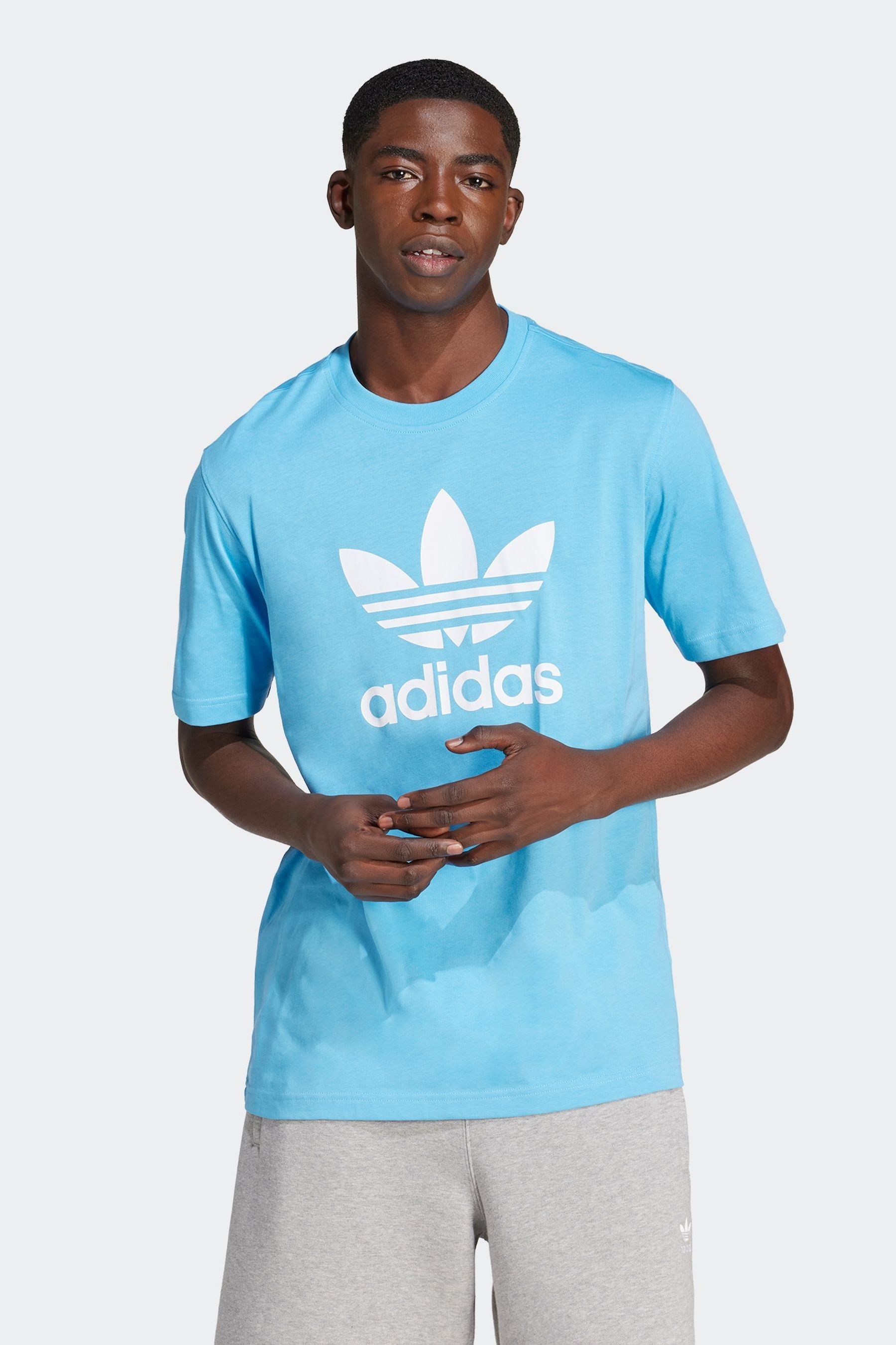Buy adidas Originals Blue Adicolor Trefoil 100 Cotton T Shirt from Next Germany