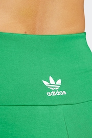 adidas Originals Green 3-Stripes 1/4 Cotton Shorts - Image 5 of 6