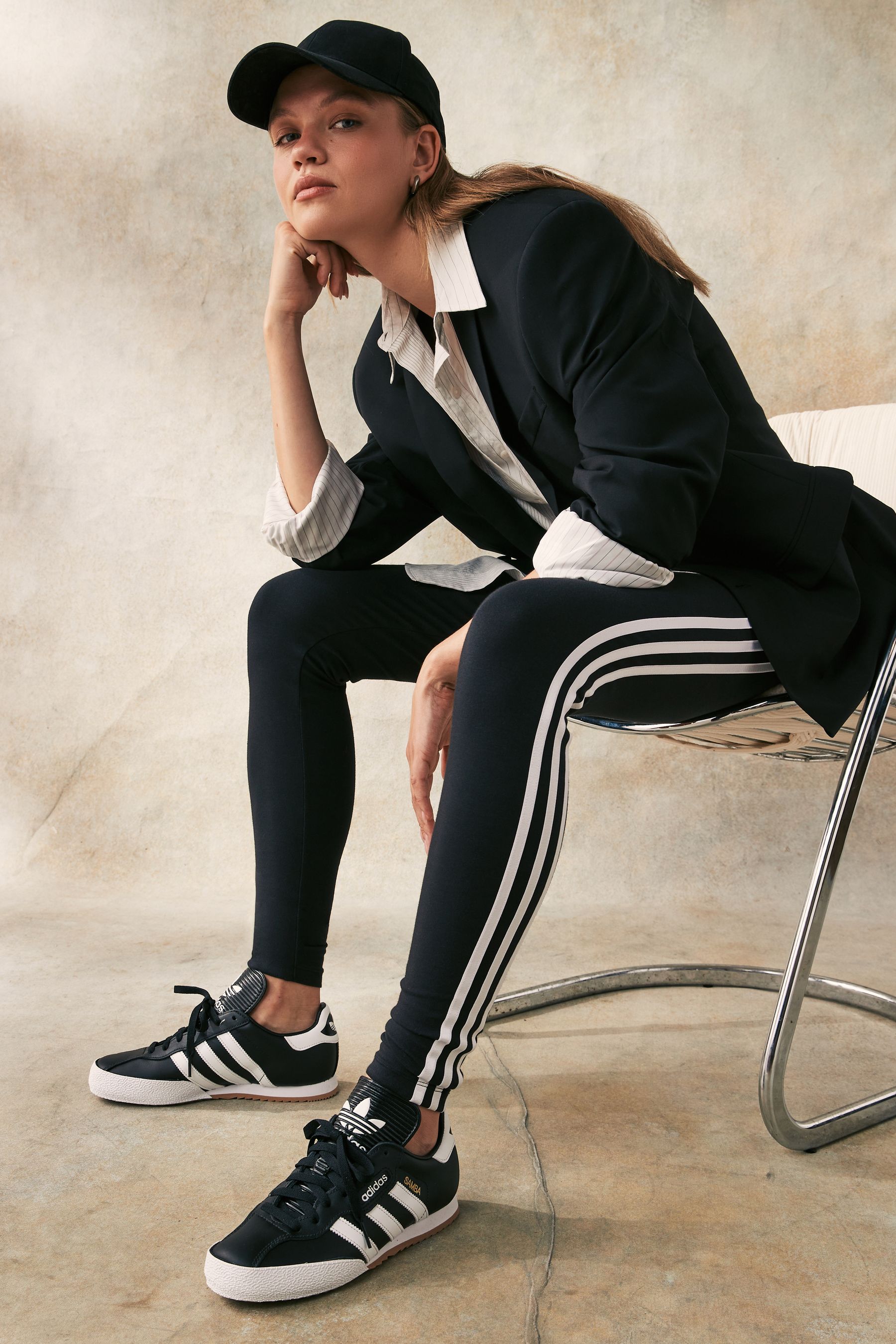 Buy adidas Originals Black 3 Stripe Leggings from Next Luxembourg